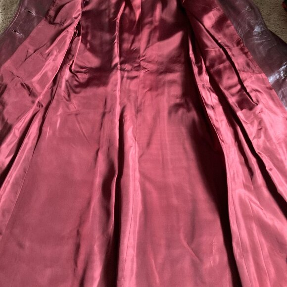 Vintage NWT 70s Leather Coat Trench Coat Sz 19-20 Office Daily Wear Boho Goth - Picture 4 of 15